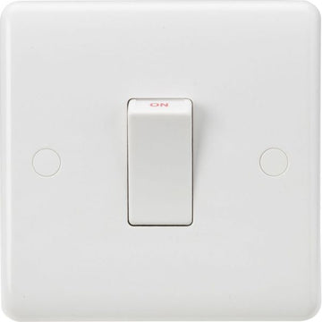 Knightsbridge Curved Edge 45A 1G DP Switch (White Rocker) - White - CU8331W