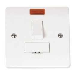Click Scolmore Mode 13A 1 Gang DP Switched Fused Spur With Neon Polar White - CMA652