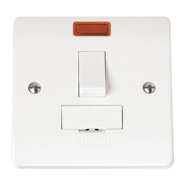 Click Scolmore Mode 13A 1 Gang DP Switched Fused Spur With Neon Polar White - CMA652