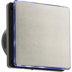 Knightsbridge 100mm/4 inch LED Backlit Extractor Fan with Overrun Timer - Black and Stainless Steel - EX004T