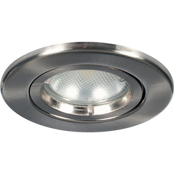 Megaman Leora GU10 Fire Rated Fixed Downlight - Fixture Only - Satin Chrome