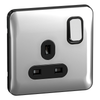 Schneider LSD 1G 13A Double Pole Switched Socket Black Insert Polished Chrome - GGBL3010DBPC