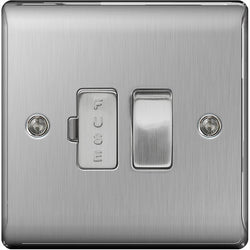 BG Nexus Metal Brushed Steel Switched 13A Fused Connection Unit - NBS50