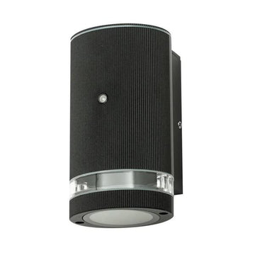 Forum Helix Wall GU10 Downlight with Photocell IP44 - Black - ZN-35686-BLK