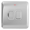 Schneider LSD 13A Double Pole Switched FCU LED Ind White Insert - Polished Chrome - GGBL5011WPC