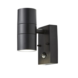 Forum Neso Wall GU10 Up/Downlight with PIR IP44 - Black - CZ-31744-BLK