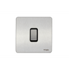 Schneider USFP 20A Double Pole Switched Black Insert Stainless Steel - GU2410BSS