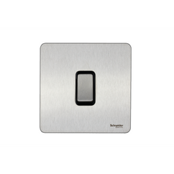 Schneider USFP 20A Double Pole Switched Black Insert Stainless Steel - GU2410BSS