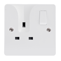 Click Scolmore Mode 13A 1 Gang Plug Socket With Locating Plug Polar White - CMA735