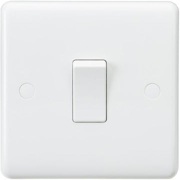 Knightsbridge Curved Edge 10AX 1G 1-Way Switch - White - CU1000