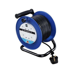 Masterplug 4 Socket 30M 13A Open Cable Reel - Blue - LDCC3013-4BL-MP