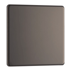 BG Screwless Flatplate Black Nickel Single Blank Plate - FBN94
