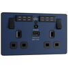 BG Evolve Matt Blue Wifi Extender Double Switched 13A Power Socket + 1 X USB (2.1A) - PCDDB22UWRB