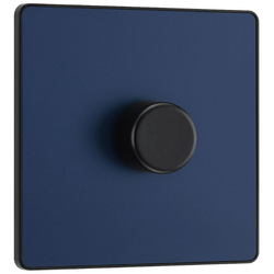 BG Evolve Matt Blue Trailing Edge LED 200W Single Dimmer Switch 2-Way Push On/Off - PCDDB81B