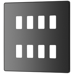 BG Evolve 8 Gang Grid Front Plate - Black Chrome (Black) - RPCDBC8B