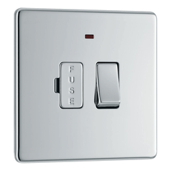 BG Screwless Flatplate Polished Chrome Switched 13A Fused Connection Unit, With Power Indicator - FPC52