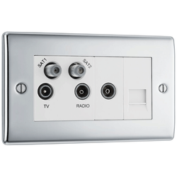 BG Nexus Metal Polished Chrome Qua Tv/Fm/Sat X2+Ret, 1G Tel Scrd - NPC69