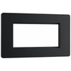 BG Evolve Matt Black Grid 4 Gang Euro Module Front Plate - PCDMBEMR4B
