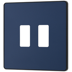 BG Evolve 2 Gang Grid Front Plate - Matt Blue (Black) - RPCDDB2B