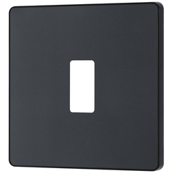 BG Evolve 1 Gang Grid Front Plate - Matt Grey (Black) - RPCDMG1B