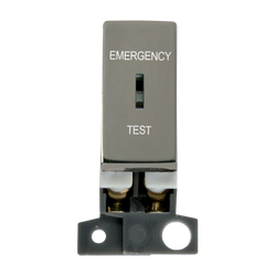 Click Scolmore MiniGrid Double-Pole Key Switch Ingot Emergency Test Black Nickel - MD029BN