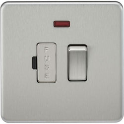 Knightsbridge Screwless 13A Switched Fused Spur Unit with Neon - Brushed Chrome - SF6300NBC