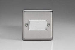 Varilight Classic Fan Isolating Switch 3 Pole with White Inserts - Matt Chrome - XSFIW