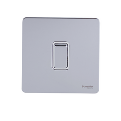 Schneider USFP 20A Double Pole Switched White Insert Polished Chrome - GU2410WPC