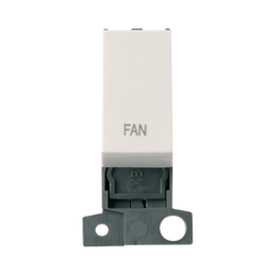 Click Scolmore MiniGrid 13A Double-Pole Ingot Fan Switch Polar White - MD018PW-FN