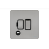 Schneider USFP 13A Switched Fused Spur & Flex Outlet Black Insert Stainless Steel - GU5413BSS