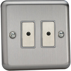 Varilight 2-Gang V-Pro Eclique2 Touch Control Slave Dimmer â€“ Brushed Chrome - JSES002