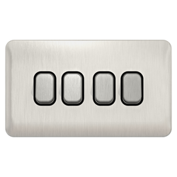 Schneider LSD 10AX 4G 2W Rocker Switch Black Insert Stainless Steel - GGBL1042BSS
