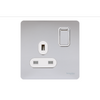 Schneider USFP 13A SP 1G Switched Socket White Insert Polished Chrome - GU3410WPC