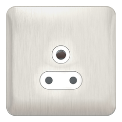 Schneider LSD 1G 5A Round Pin Unswitched Socket White Insert Stainless Steel - GGBL3080WSS