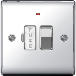 BG Nexus Metal Polished Chrome Fused Spur  with Power Indicator Switch 13A - NPC52