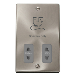 Click Scolmore Deco Dual Voltage 115-230V Shaver Socket - VPSC100GY