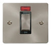 Click Scolmore Define Brushed Steel 1 Gang Double Pole Switch 45A With Black Ingot - FPBS501BK