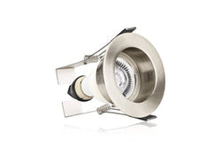 Integral Evofire IP65 Round Satin Nickel 70mm cutout Recessed Downlight with GU10 Holder & Insulation Guard - ILDLFR70E004