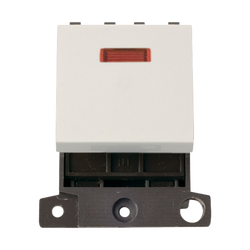Click Scolmore MiniGrid 20A Double-Pole Switch Module & Neon Polar White - MD023PW