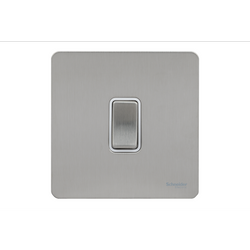 Schneider USFP 16A 1G 2W Retractive Switched White Insert Stainless Steel - GU1412RWSS