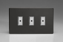 Varilight 3-Gang 1-Way V-Pro Multi-Point Remote/Tactile Touch Control Master LED Dimmer 3 x 0-100W (1-10 LEDs) (Twin Plate) - JDLE103S