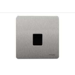 Schneider USFP 1G Telephone Secondary Socket Black Insert Stainless Steel - GU7462BSS