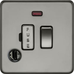 MLA Knightsbridge 13A Switched Fused Spur With Neon And Flex Outlet Black Nickel - SF6300FBN