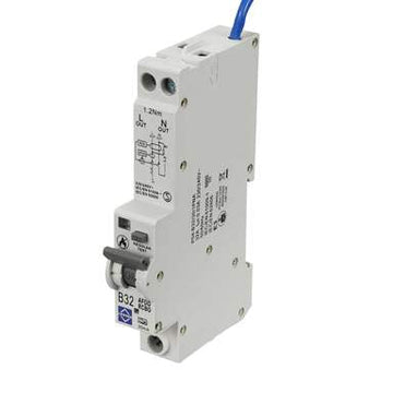 Lewden 32A Double Pole 1 Module B Curve 6kA 30mA AFDD Combined RCBO - P04-B32-30-1PNA