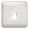 Schneider LSD Data Telephone Single BT Second White Insert Stainless Steel - GGBL7062WSS
