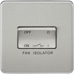 Knightsbridge Screwless 10AX 3 Pole Fan Isolator Switch - Brushed Chrome - SF1100BC