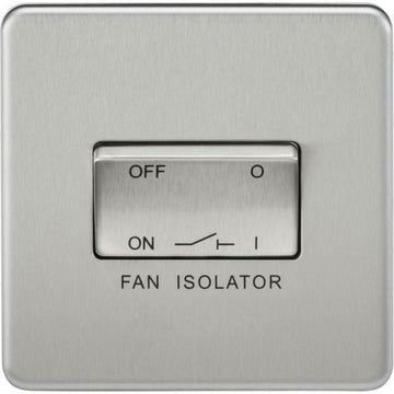 Knightsbridge Screwless 10AX 3 Pole Fan Isolator Switch - Brushed Chrome - SF1100BC