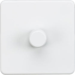 Knightsbridge Screwless 1G 2-way 10-200W (5-150W LED) trailing edge dimmer - Matt White - SF2181MW