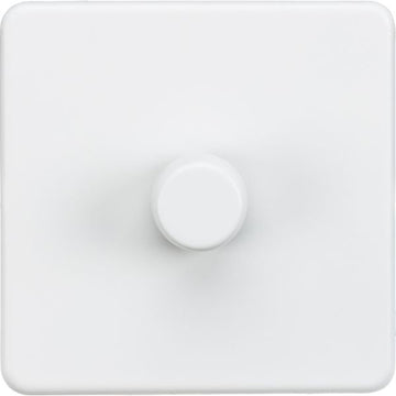 Knightsbridge Screwless 1G 2-way 10-200W (5-150W LED) trailing edge dimmer - Matt White - SF2181MW