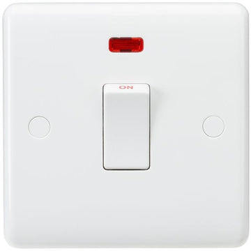 Knightsbridge Curved Edge 20A DP Switch with Neon - White - CU8341N